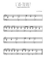 Téléchargez l'arrangement pour piano de la partition de Traditionnel-L-as-tu-vu en PDF